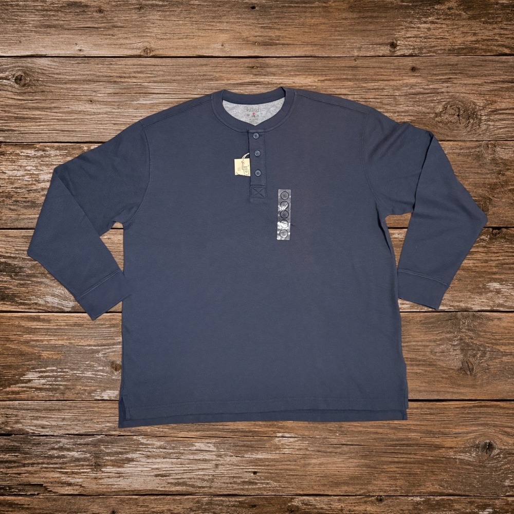 NWT RedHead Waffle Knit Henley Thermal Shirt Charcoal Gray Mens XL Lumberjack
